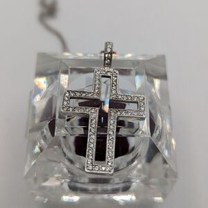 Large Silver Cross Necklace